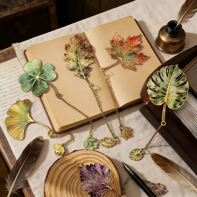 Dried Flower Bookmark - 1 Pcs Vintage Leaf Bookmark With