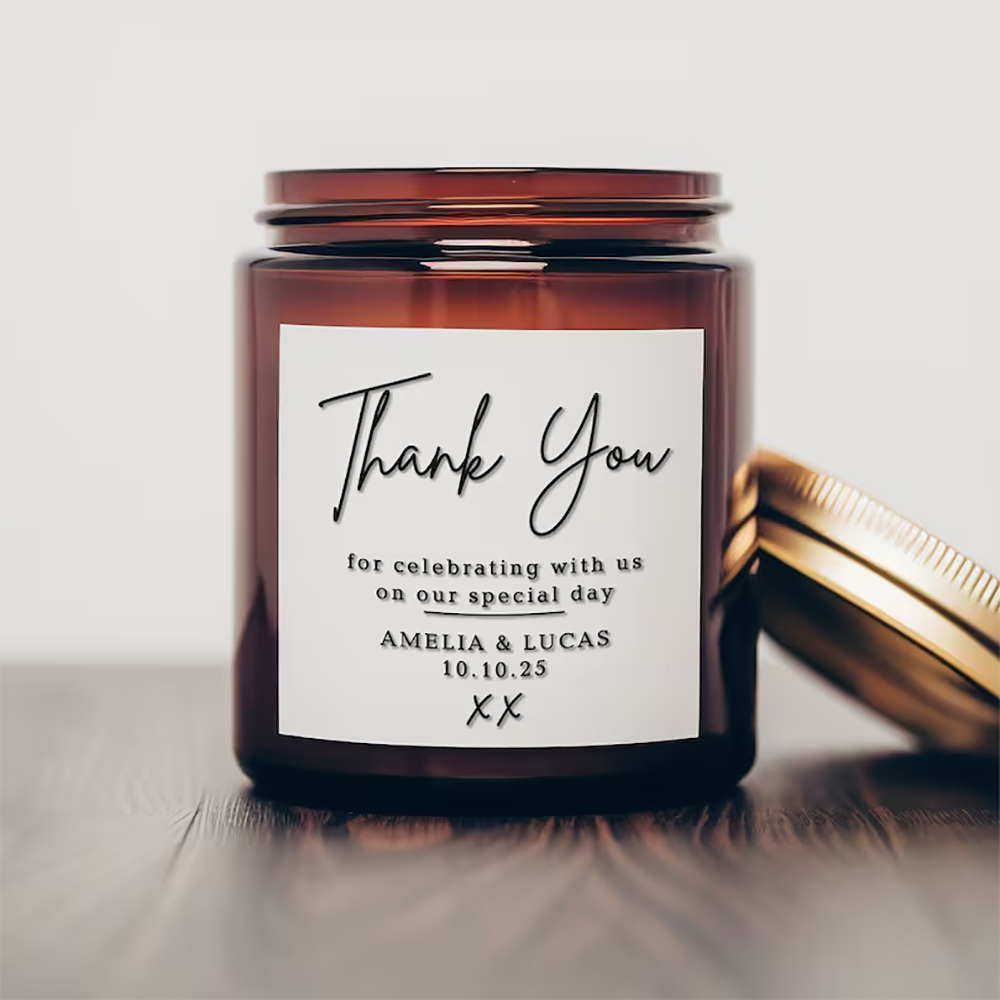 Personalized square Sticker Wi - Personalised Candle Label 评论和价格