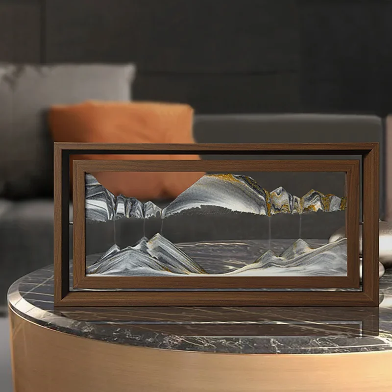 3D Rotatable Sandscape Moving  - Engraved Wood Frame 评论和价格