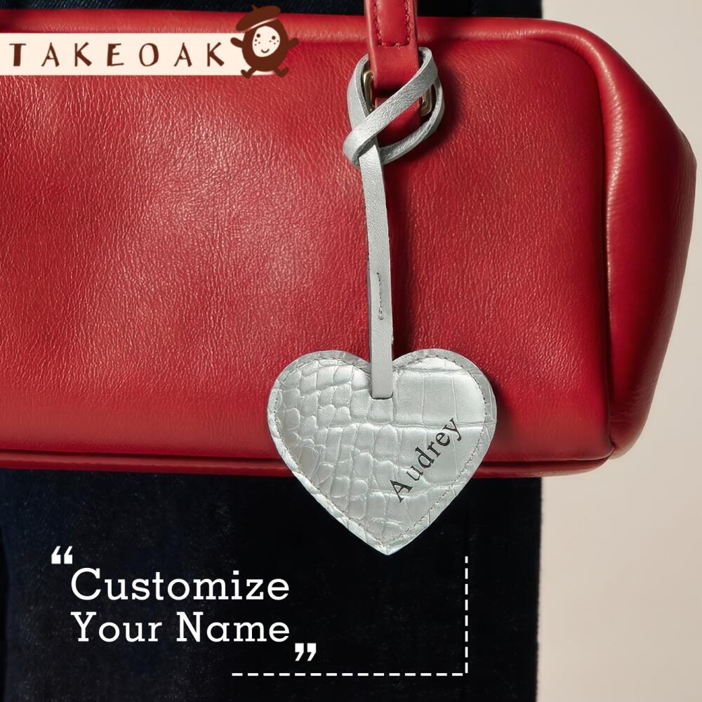 Personalized Heart Shape Faux  - Monogram Keychain Leather 评论和价格