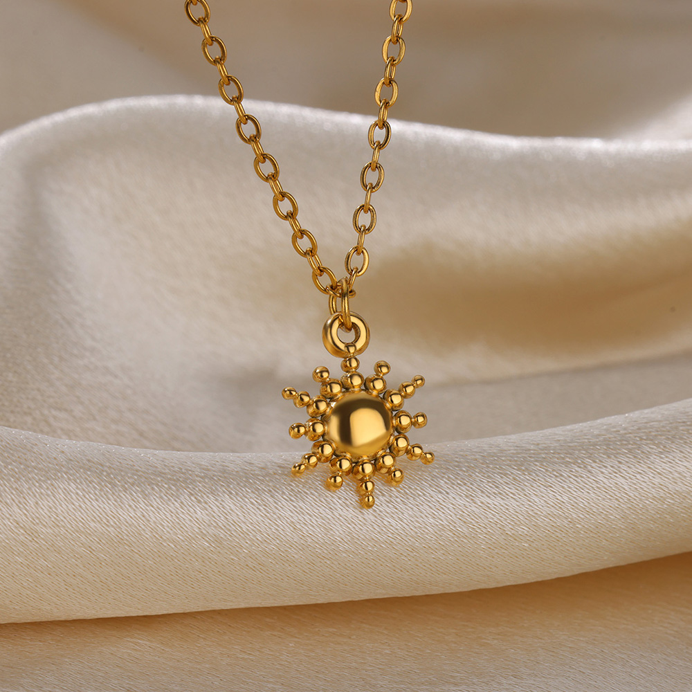 Stainless Steel Geometric Neck - Birth Flower Necklace 评论和价格