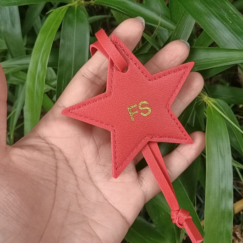 1PCS Free initials five pointe - Monogram Keychain Leather 评论和价格