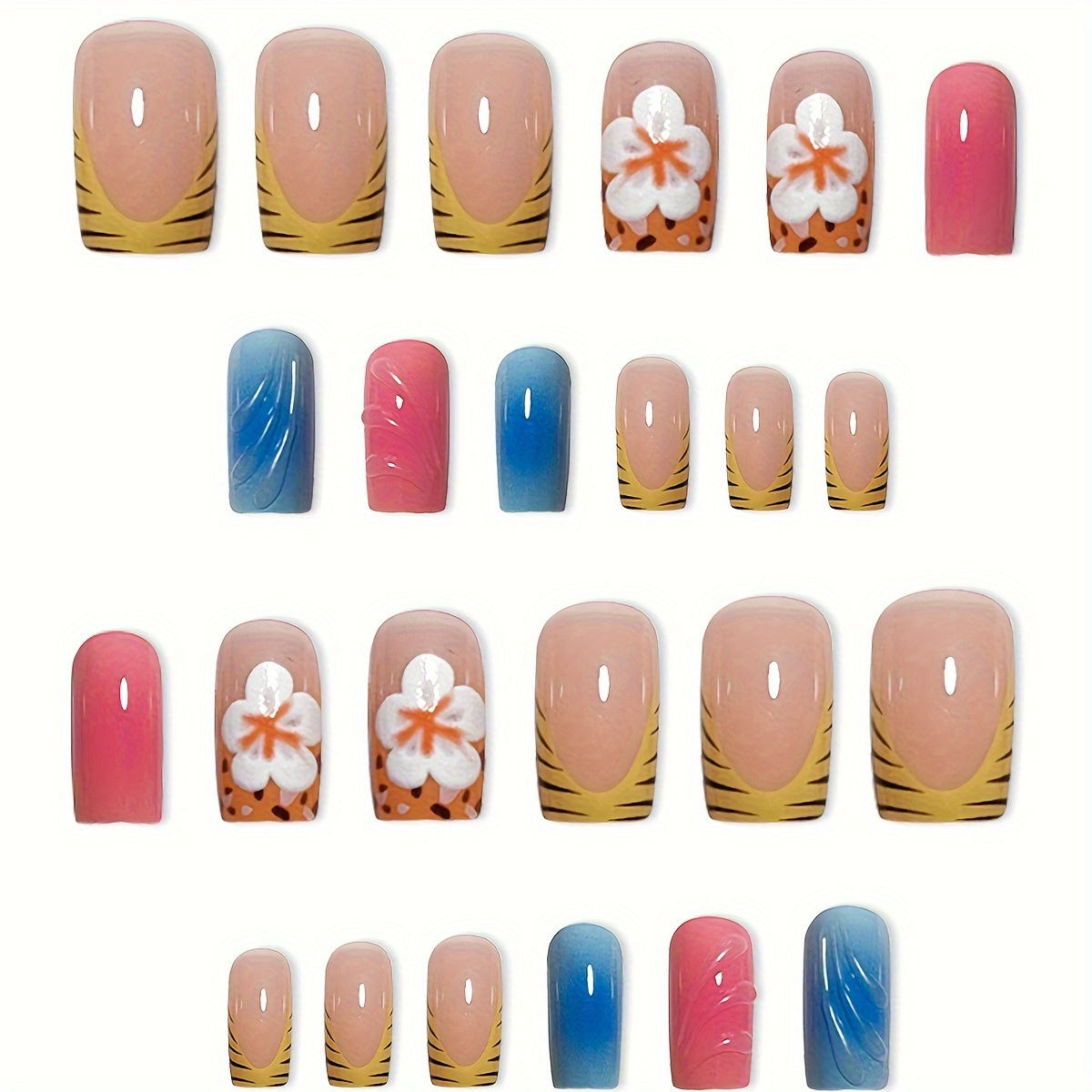 24pcs Short Square Head False  - Pressed Flower Art 评论和价格