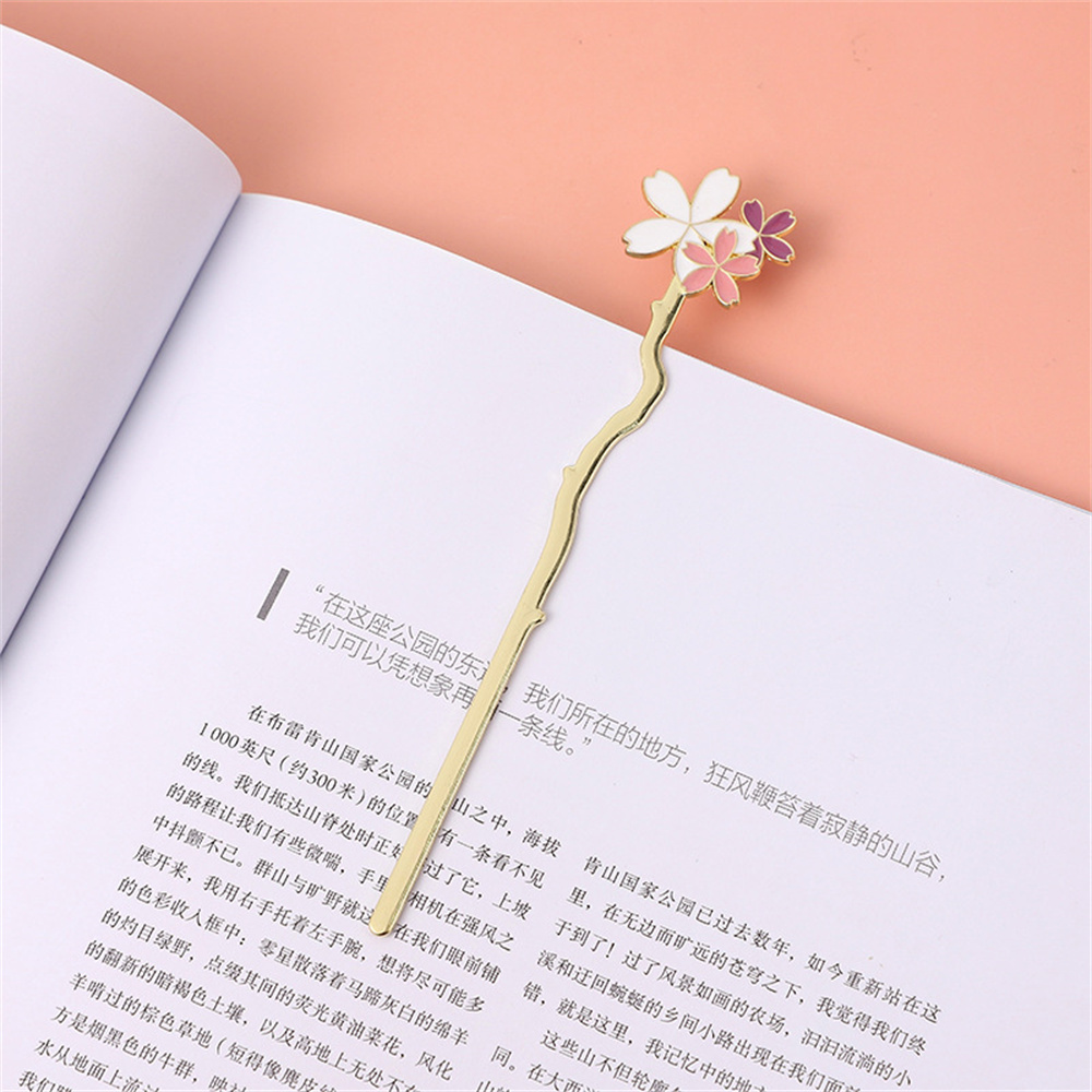 Metal Sakura Bookmark Creative - Dried Flower Bookmark 评论和价格