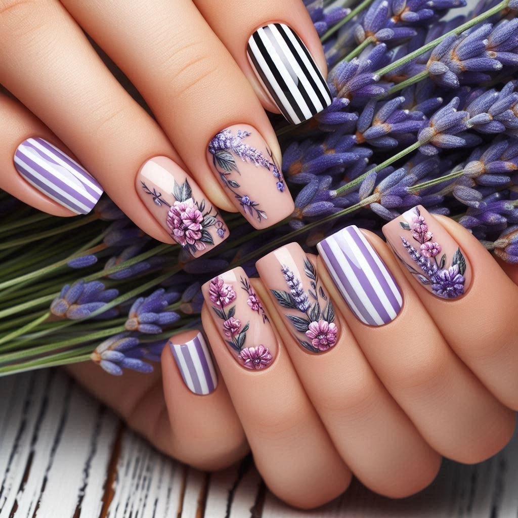 Medium fake nails for women gi - Pressed Flower Art 评论和价格