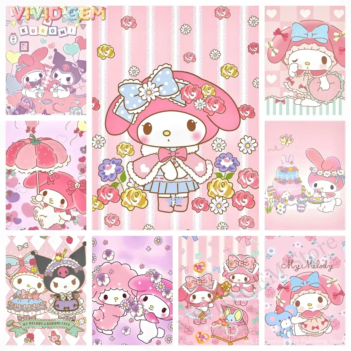 Diamond Painting My Melody San - Photo Mosaic Print 评论和价格
